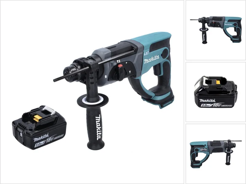 DHR 202 T1 accu combihamer 18 V 2,0 J SDS Plus + 1x accu 5,0 Ah - zonder oplader von Makita – Produktbild