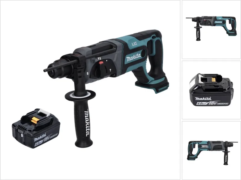 DHR 241 G1 accu boormachine 18 V 2.0 J SDS plus + 1x oplaadbare accu 6.0 Ah - zonder oplader fra Makita – produktbillede