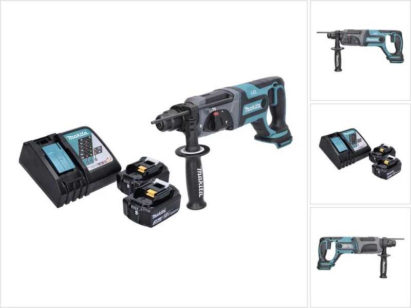 DHR 241 RF accuklopboormachine 18 V 2.0 J SDS plus + 2x accu 3.0 Ah + lader von Makita – Produktbild