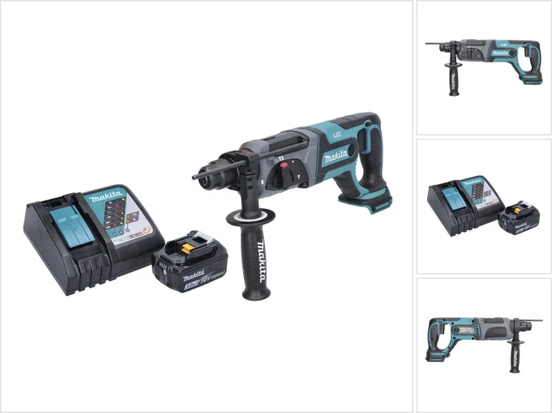 DHR 241 RF1 accu boormachine 18 V 2.0 J SDS plus + 1x oplaadbare accu 3.0 Ah + lader de Makita – image du produit
