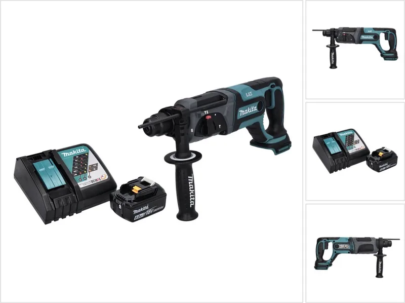 DHR 241 RG1 accu boormachine 18 V 2.0 J SDS plus + 1x oplaadbare accu 6.0 Ah + lader van Makita – productafbeelding