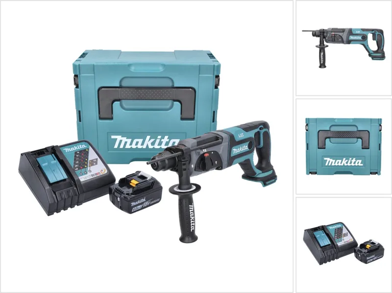 DHR 241 RG1J Accu boormachine 18 V 2.0 J SDS plus + 1x oplaadbare accu 6.0 Ah + lader + Makpac von Makita – Produktbild