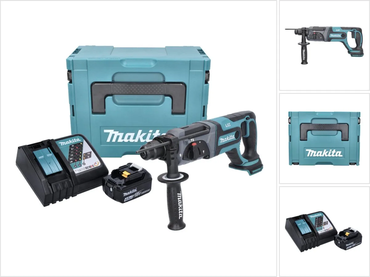 DHR 241 RM1J accuboormachine 18 V 2,0 J SDS plus + 1x accu 4,0 Ah + oplader + Makpac by Makita – product image