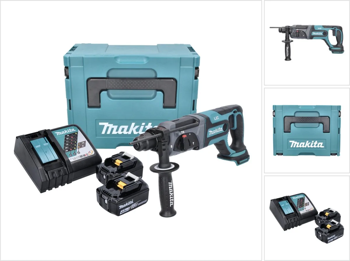 DHR 241 RMJ accuboormachine 18 V 2,0 J SDS plus + 2x accu 4,0 Ah + oplader + Makpac by Makita – product image