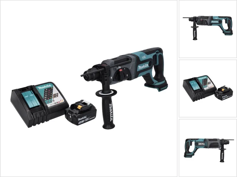 DHR 241 RT1 accu boormachine 18 V 2.0 J SDS plus + 1x oplaadbare accu 5.0 Ah + lader de Makita – image du produit