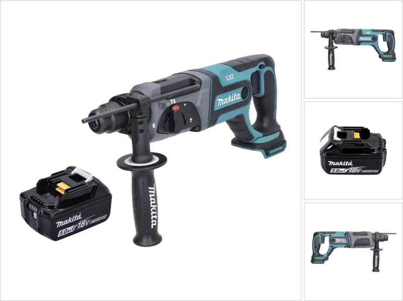 DHR 241 T1 accu boormachine 18 V 2.0 J SDS plus + 1x oplaadbare accu 5.0 Ah - zonder oplader de Makita – image du produit