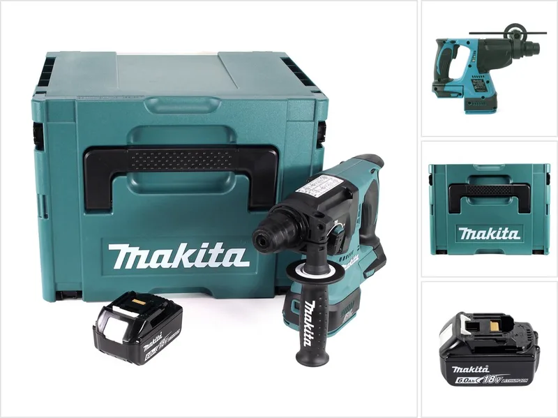 DHR 242 G1J accuklopboormachine 18V 2.0J SDS-plus Brushless + 1x oplaadbare accu 6.0Ah + Makpac - zonder lader de Makita – image du produit