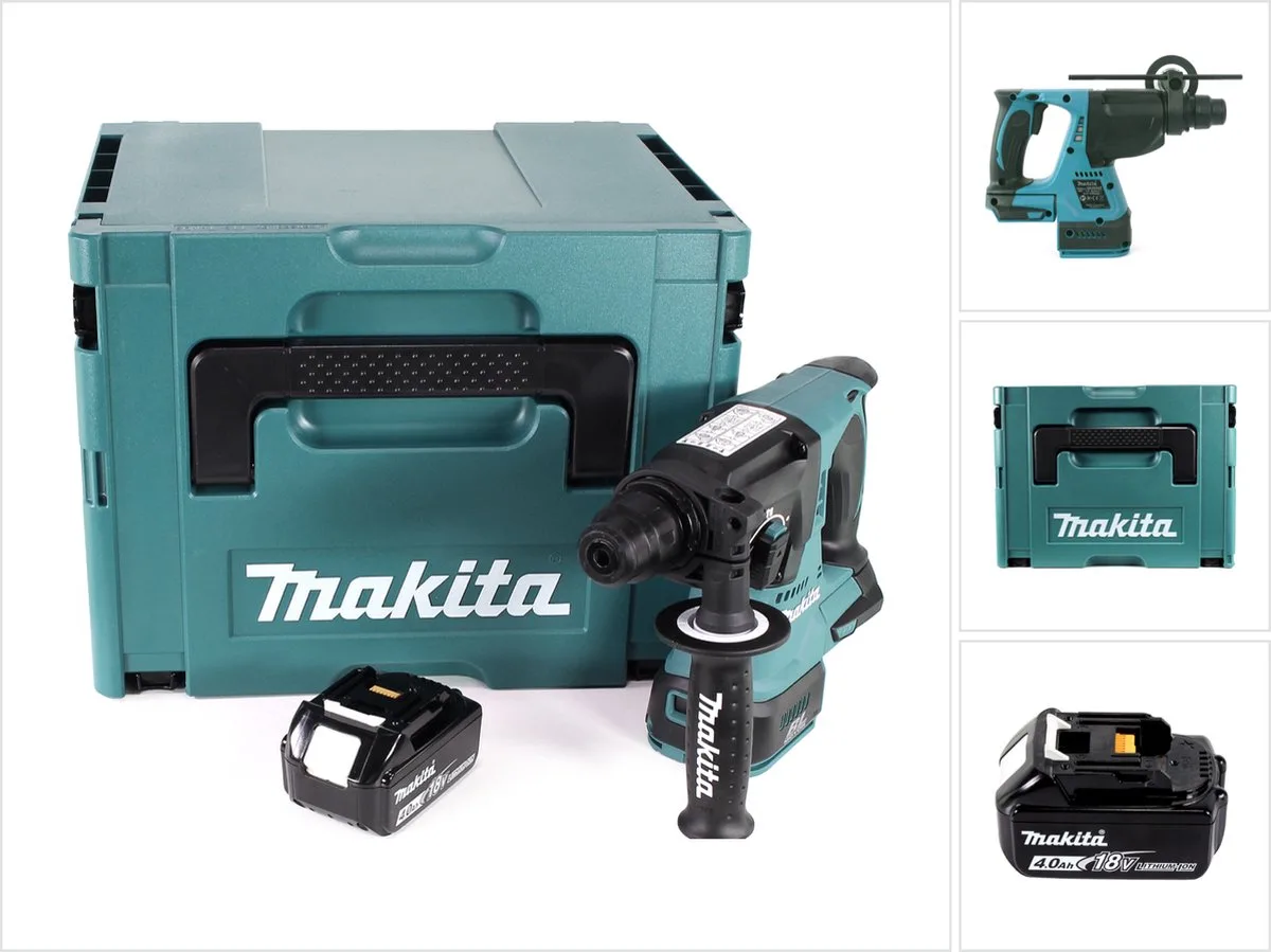 DHR 242 M1J accuklopboormachine 18V 2.0J SDS-plus Brushless + 1x oplaadbare accu 4.0Ah + Makpac - zonder oplader van Makita – productafbeelding