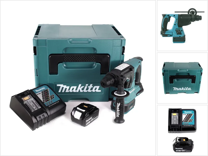 DHR 242 RF1J accuklopboormachine 18V 2.4J SDS-plus Brushless + 1x oplaadbare accu 3.0Ah + lader + Makpac de Makita – image du produit
