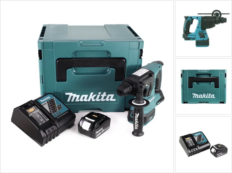 DHR 242 RG1J accuklopboormachine 18V 2.0J SDS-plus Brushless + 1x oplaadbare accu 6.0Ah + lader + Makpac de Makita – image du produit
