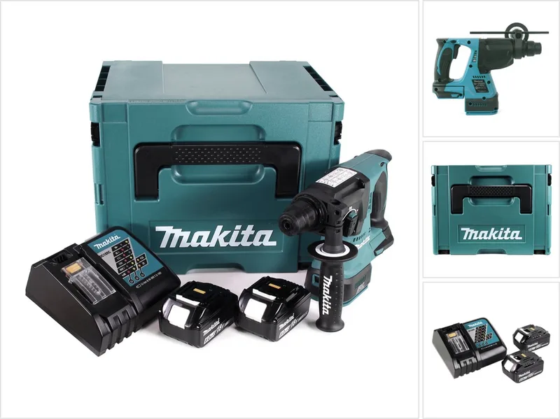 DHR 242 RGJ accuklopboormachine 18V 2.0J SDS-plus Brushless + 2x accu 6.0Ah + lader + Makpac van Makita – productafbeelding