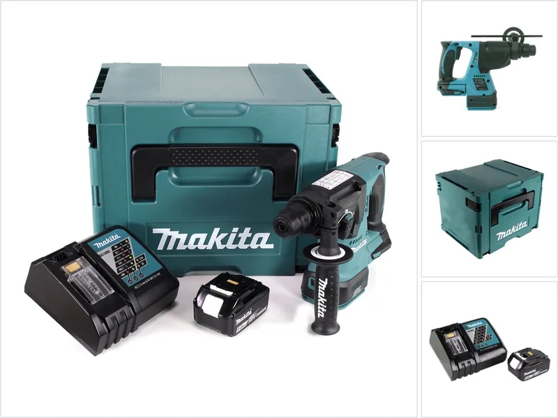 DHR 242 RT1J accuklopboormachine 18V 2.0J SDS-plus Brushless + 1x oplaadbare accu 5.0Ah + lader + Makpac de Makita – image du produit