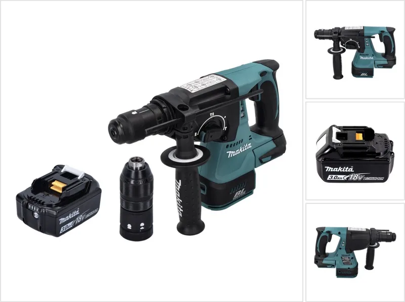DHR 243 F1 accu-boorhamer 18 V SDS plus Brushless + 1x accu 3,0 Ah - zonder oplader de Makita – image du produit