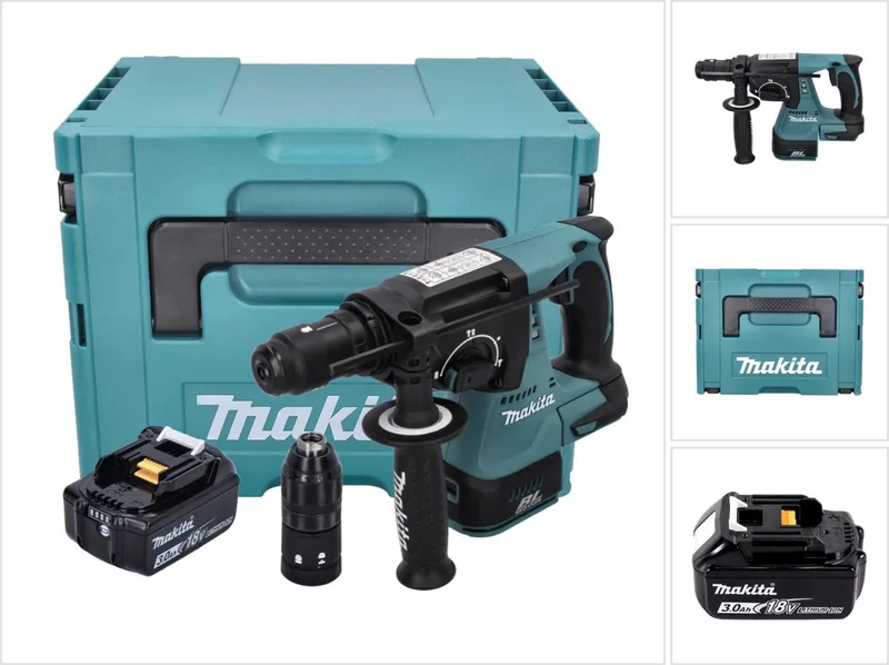 DHR 243 F1J accuboormachine 18 V 2,0 J SDS plus Brushless + 1x accu 3,0 Ah + Makpac - zonder oplader de Makita – image du produit