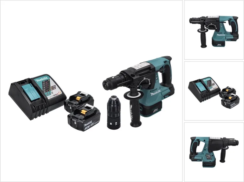 DHR 243 RF accuboormachine 18 V SDS plus Brushless + 2x accu 3,0 Ah + oplader von Makita – Produktbild