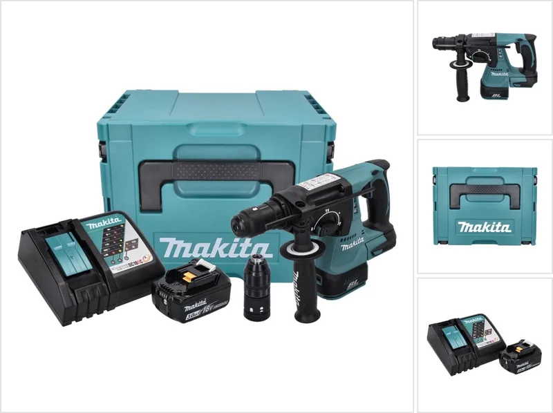 DHR 243 RF1J accuboormachine 18 V 2,0 J SDS plus Brushless + 1x accu 3,0 Ah + oplader + Makpac de Makita – image du produit