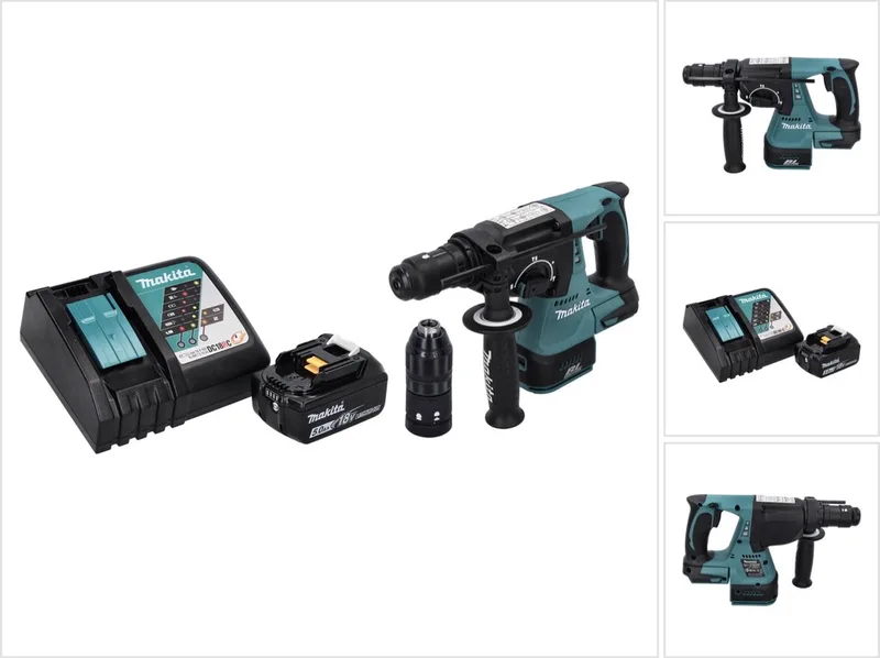 DHR 243 RT1 accuboormachine 18 V SDS plus Brushless + 1x accu 5,0 Ah + oplader de Makita – image du produit