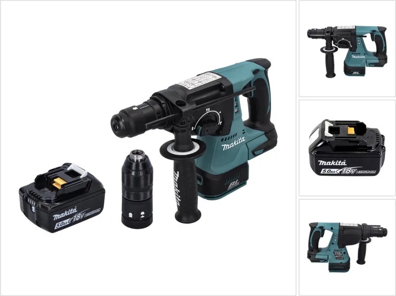 DHR 243 T1 accu-boorhamer 18 V SDS plus Brushless + 1x accu 5,0 Ah - zonder oplader de Makita – image du produit