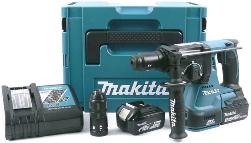 DHR243RTJ SDS-Plus-Akku-Kombihammer 18 V 5 Ah Li-Ion von Makita – Produktbild 1 von 5