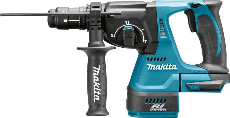 DHR243ZJW 18 Volt combihamer met verwisselbare boorkop met stofafzuiging | zonder accu's en lader in M-box by Makita – product image