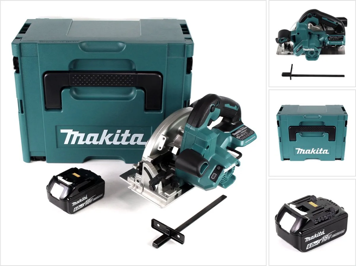 DHS 660 G1J accu-handcirkelzaag 18 V 165 mm in Makpac + 1x 6,0 Ah accu - zonder oplader de Makita – image du produit