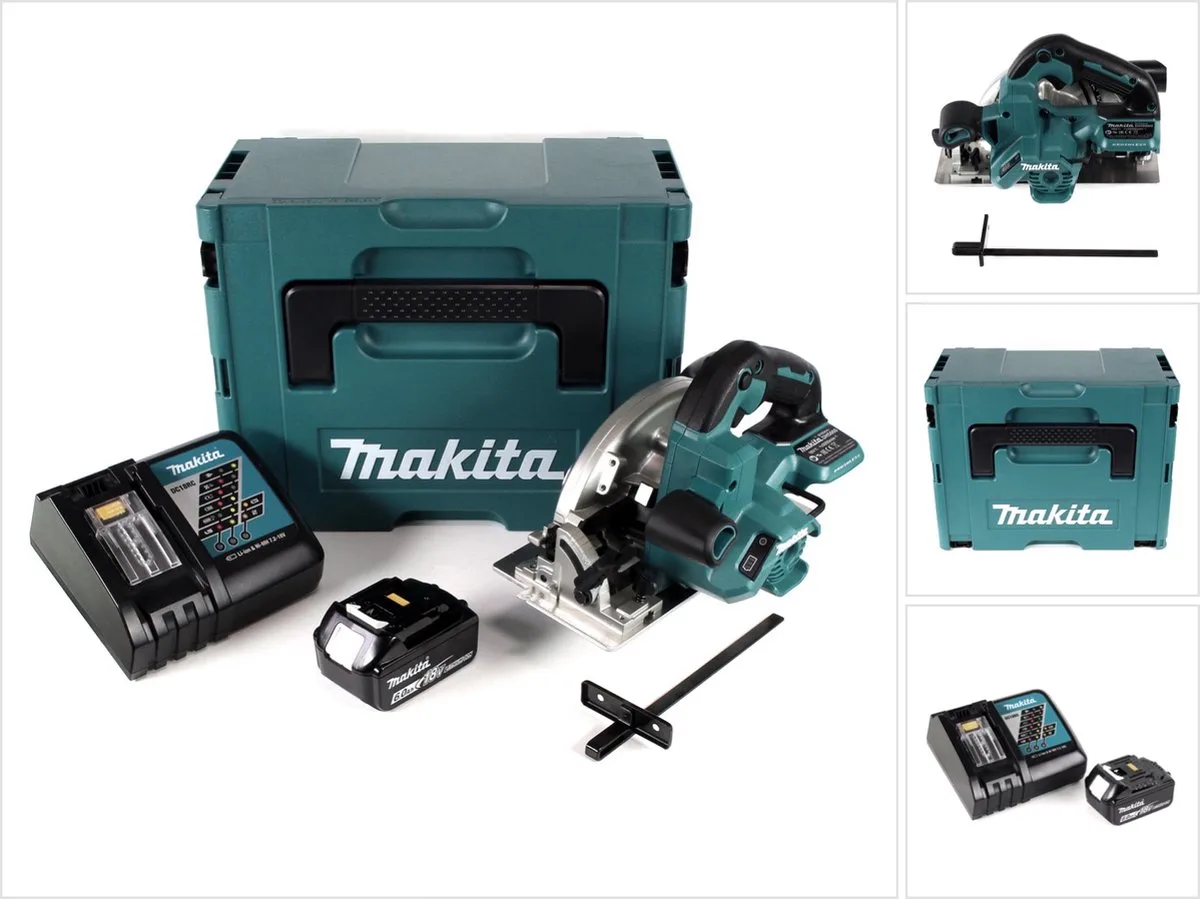 DHS 660 RG1J accu-handcirkelzaag 18 V 165 mm in Makpac + 1x 6,0 Ah accu + oplader de Makita – image du produit