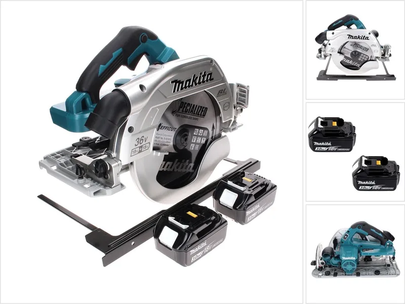 DHS 900 F2 accu-handcirkelzaag 36 V (2x 18 V) 235 mm borstelloos + 2x accu 3,0 Ah - zonder oplader de Makita – image du produit