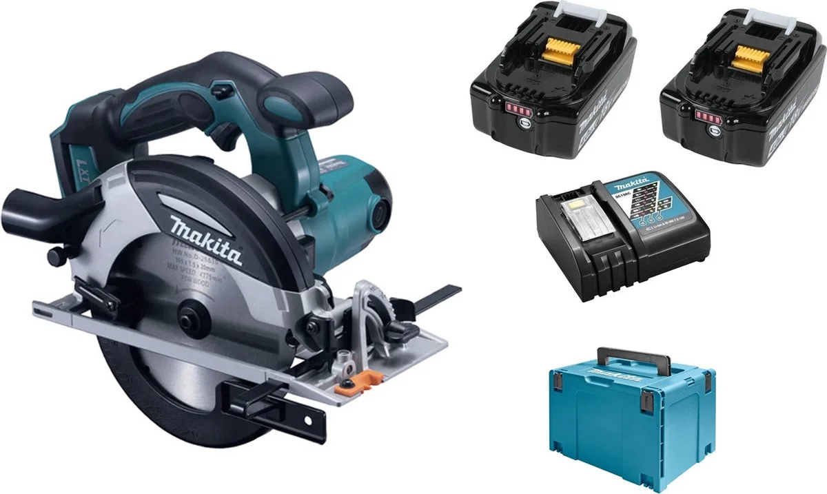 DHS630RMJ 18V Li-Ion Accu cirkelzaag set (2x 4.0Ah accu) in Mbox - 165mm van Makita – productafbeelding