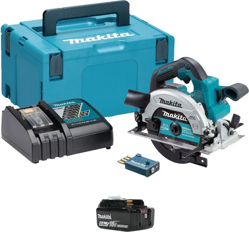 DHS661RTJU 18V Li-Ion accu cirkelzaag set (2x 5.0Ah accu) in Mbox - 165mm - koolborstelloos van Makita – productafbeelding