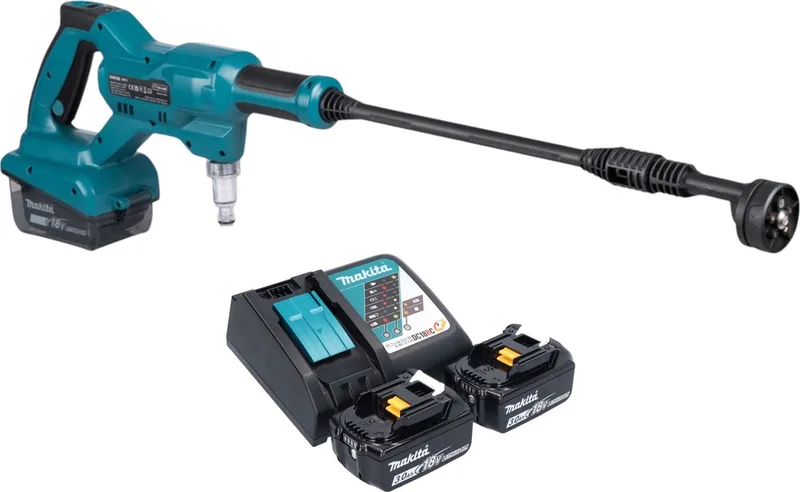 DHW 180 RF accudrukreiniger 18 V 24 bar + 2x accu 3.0 Ah + lader de Makita – image du produit