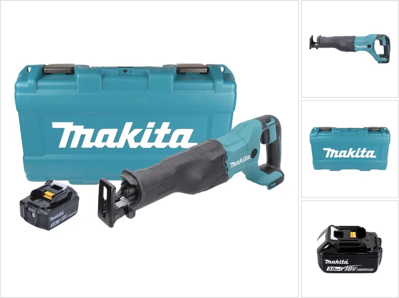 DJR 186 F1K Accu Reciprozaag 18 V + 1x accu 3.0 Ah + koffer - zonder lader fra Makita – produktbillede