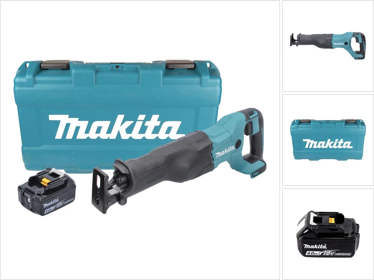 DJR 186 M1K Accu Reciprozaag 18 V + 1x accu 4.0 Ah + koffer - zonder lader von Makita – Produktbild
