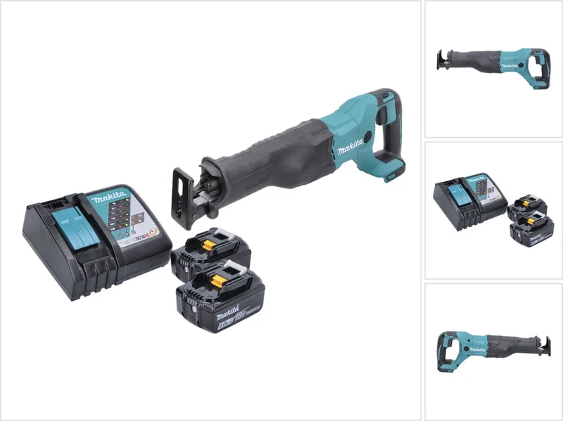 DJR 186 RG accu reciprozaag sabelszaag 18 V + 2x accu 6,0 Ah + oplader de Makita – image du produit