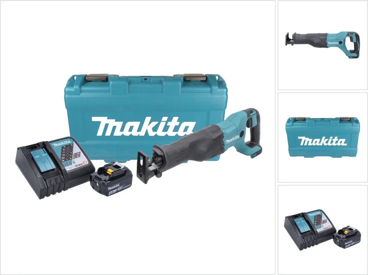 DJR 186 RM1K Accu Reciprozaag 18 V + 1x accu 4.0 Ah + lader + koffer de Makita – image du produit