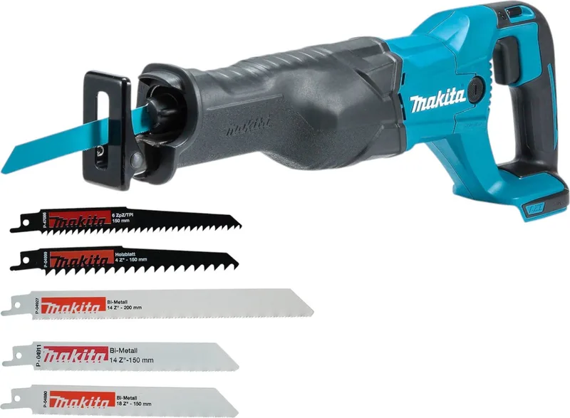 DJR 186 Z accu reciprozaag sabelszaag 18 V + reciprozaagblad set ( P-83967 ) - zonder accu, zonder oplader by Makita – product image