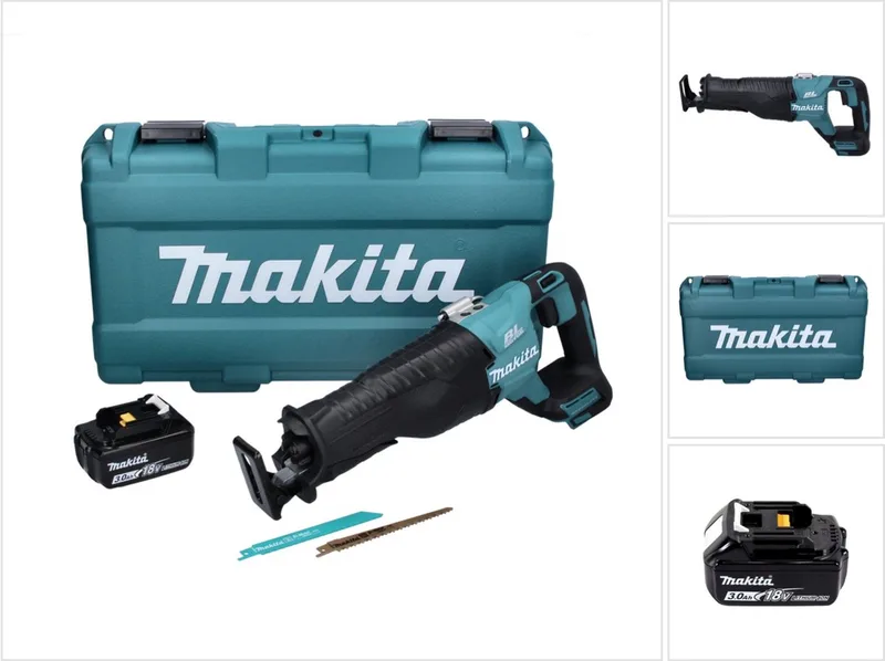 DJR 187 F1K accu reciprozaag 18 V borstelloos + 1x accu 3,0 Ah + koffer - zonder oplader van Makita – productafbeelding