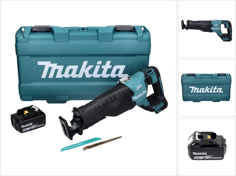 DJR 187 G1K accu reciprozaag 18 V borstelloos + 1x accu 6,0 Ah + koffer - zonder oplader van Makita – productafbeelding