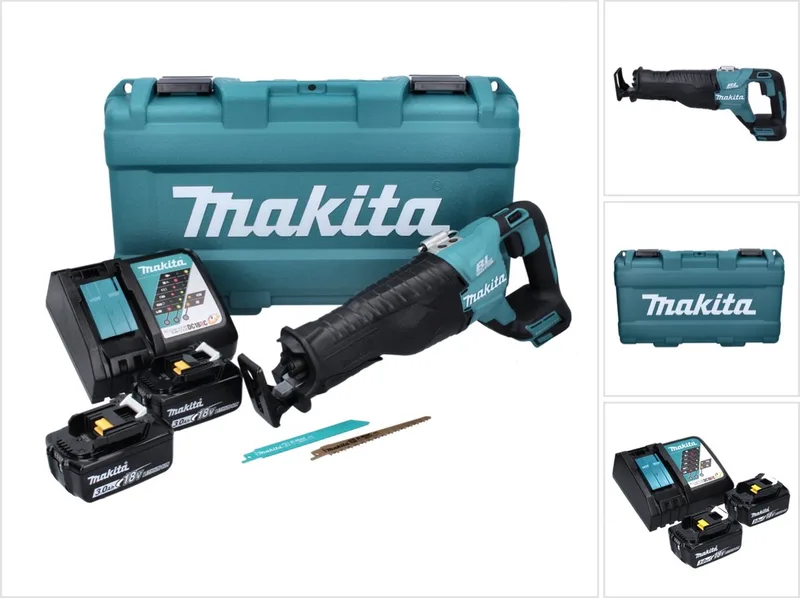 DJR 187 RFK accu reciprozaag 18 V borstelloos + 2x accu 3,0 Ah + oplader + koffer de Makita – image du produit