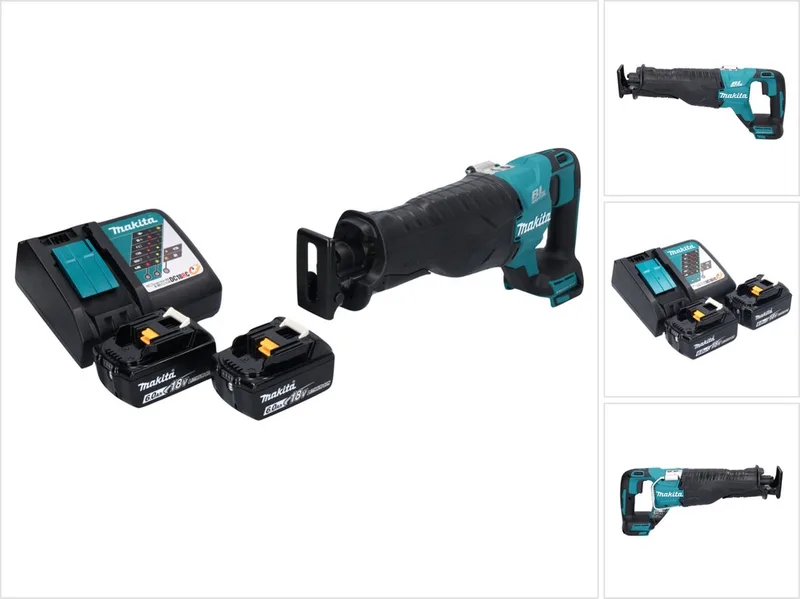 DJR 187 RG accu reciprozaag 18 V borstelloos + 2x accu 6.0 Ah + lader de Makita – image du produit