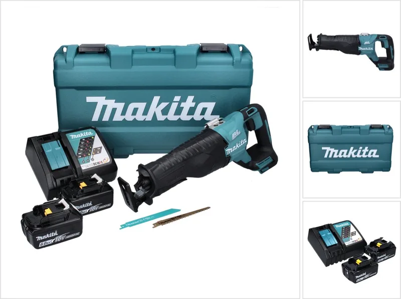 DJR 187 RGK Accu Reciprozaag 18 V Brushless + 2x accu 6.0 Ah + lader + koffer de Makita – image du produit
