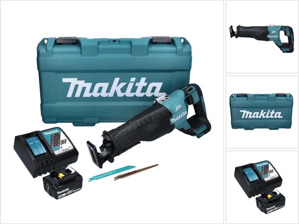 DJR 187 RM1K accu reciprozaag 18 V borstelloos + 1x accu 4,0 Ah + oplader + koffer von Makita – Produktbild