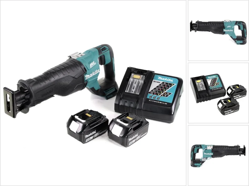DJR 187 RT accu reciprozaag 18 V borstelloze reciprozaag + 2x 5,0 Ah accu + oplader de Makita – image du produit