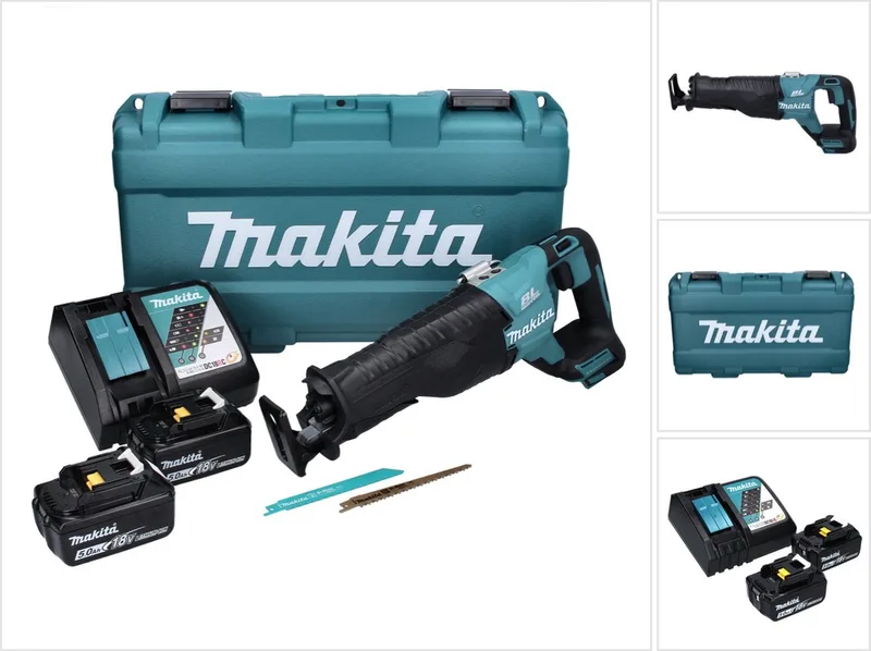 DJR 187 RTK Accu Reciprozaag 18 V Brushless + 2x accu 5.0 Ah + lader + koffer de Makita – image du produit