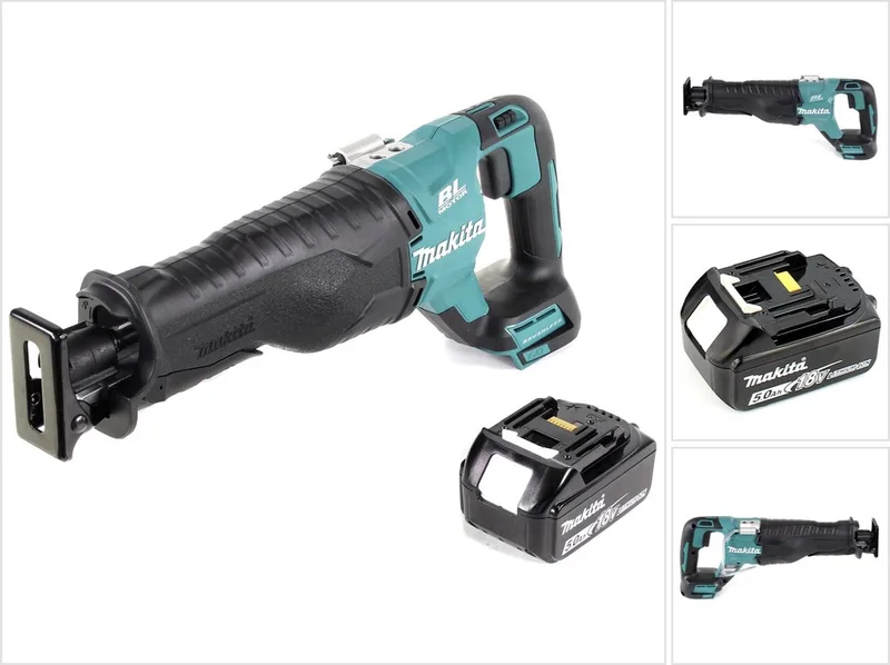 DJR 187 T1 accu reciprozaag 18 V borstelloze reciprozaag + 1x 5,0 Ah accu - zonder oplader fra Makita – produktbillede