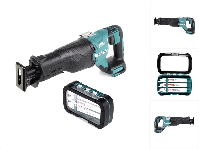 DJR 187 Z accu-reciprozaag 18 V borstelloos zwaardzaag Solo + assortiment reciprozaagbladen (P-81290) – zonder accu, zonder oplader van Makita – productafbeelding