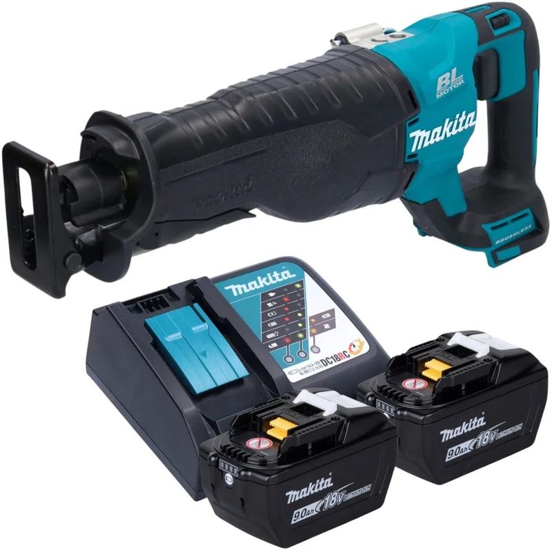 DJR 187 Z accu-reciprozaag/zagen 18 V borstelloos + 2x accu 9,0 Ah + oplader de Makita – image du produit