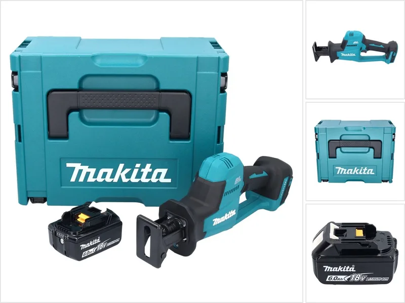 DJR 189 G1J accu reciprozaag sabelszaag 18 V borstelloos + 1x accu 6,0 Ah + Makpac - zonder oplader von Makita – Produktbild