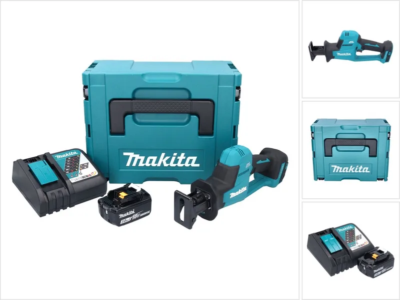 DJR 189 RF1J accu reciprozaag sabelszaag 18 V borstelloos + 1x accu 3,0 Ah + oplader + Makpac fra Makita – produktbillede