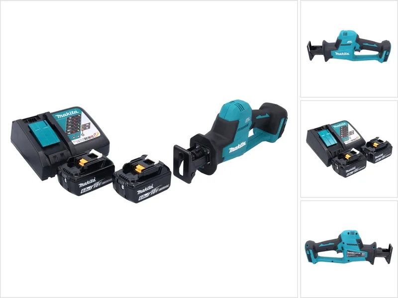 DJR 189 RG accu reciprozaag sabelszaag 18 V borstelloos + 2x accu 6,0 Ah + oplader de Makita – image du produit