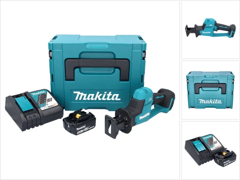 DJR 189 RT1J accu reciprozaag sabelszaag 18 V borstelloos + 1x accu 5,0 Ah + oplader + Makpac by Makita – product image